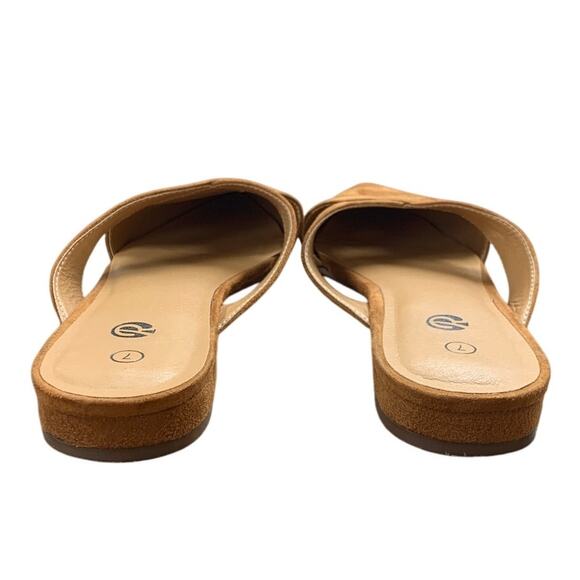 Rekayla Womens Size 7 Chestnut Brown Faux Suede Closed Pointy Toe Mules Shoes - Picture 5 of 7